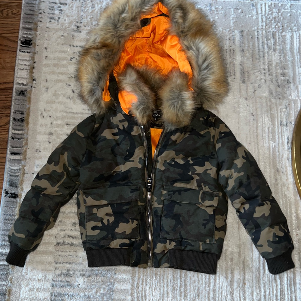 Jordan Craig Camouflage Kids Jacket with Fur Hood